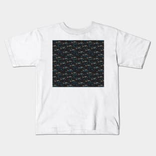 Swim Swimming Swimmers Pattern Black Ver Kids T-Shirt